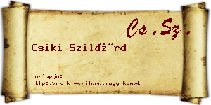 Csiki Szilárd névjegykártya