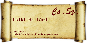 Csiki Szilárd névjegykártya